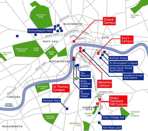 Main map of King's College